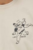 Бавовняна футболка Les Deux колір бежевий з принтом (3373777) Бавовняна футболка Les Deux колір бежевий з принтом (3373777)