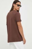 Бавовняна футболка Les Deux колір коричневий однотонний Бавовняна футболка Les Deux колір коричневий однотонний