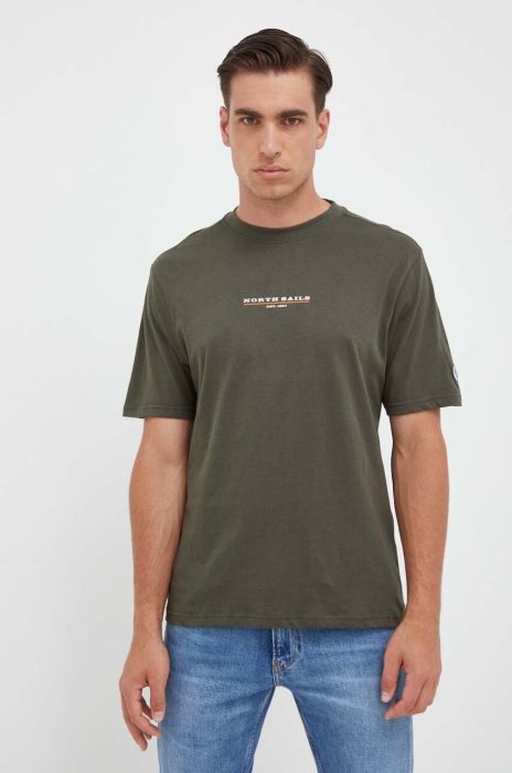 Бавовняна футболка North Sails колір чорний з принтом (3459895)