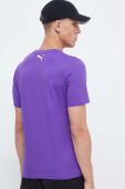 Бавовняна футболка Puma колір фіолетовий з принтом Бавовняна футболка Puma колір фіолетовий з принтом