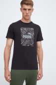 Бавовняна футболка Puma колір чорний з принтом (3558891) Бавовняна футболка Puma колір чорний з принтом (3558891)