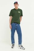 Бавовняна футболка Vans колір зелений з принтом (3379980)