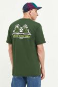 Бавовняна футболка Vans колір зелений з принтом (3379980)