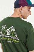Бавовняна футболка Vans колір зелений з принтом (3379980)