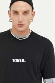 Бавовняна футболка Vans колір чорний з принтом (3380048) Бавовняна футболка Vans колір чорний з принтом (3380048)