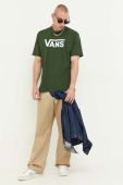 Бавовняна футболка Vans колір зелений з принтом (3380054)