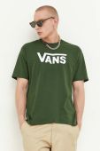 Бавовняна футболка Vans колір зелений з принтом (3380054)