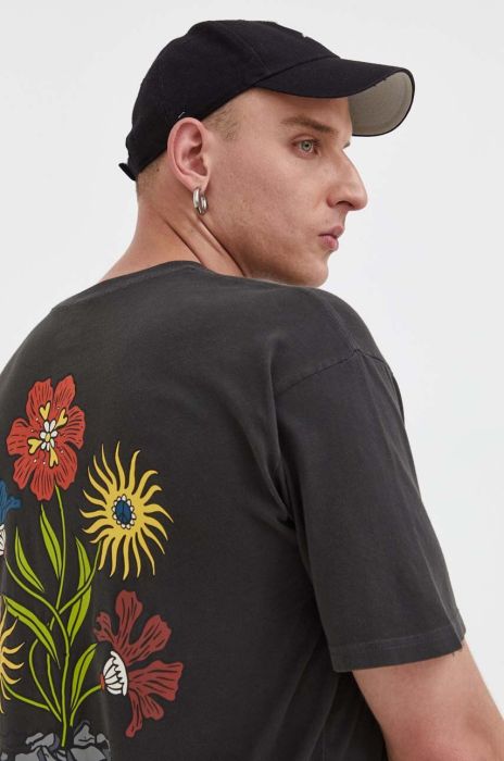 Бавовняна футболка Vans колір чорний з принтом (3539027) Бавовняна футболка Vans колір чорний з принтом (3539027)