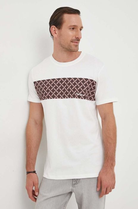 Бавовняна футболка Pepe Jeans Kane колір білий з принтом Бавовняна футболка Pepe Jeans Kane колір білий з принтом