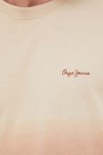 Бавовняна футболка Pepe Jeans колір бежевий візерунок Бавовняна футболка Pepe Jeans колір бежевий візерунок