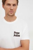 Бавовняна футболка Pepe Jeans колір бежевий з принтом (3578671)