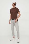 Бавовняна футболка Pepe Jeans колір коричневий однотонний (3594040)