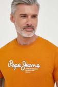 Бавовняна футболка Pepe Jeans Wido колір помаранчевий з принтом Бавовняна футболка Pepe Jeans Wido колір помаранчевий з принтом