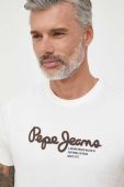 Бавовняна футболка Pepe Jeans Wido колір бежевий з принтом Бавовняна футболка Pepe Jeans Wido колір бежевий з принтом