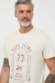 Бавовняна футболка Pepe Jeans чоловічий колір бежевий з принтом (3619465)