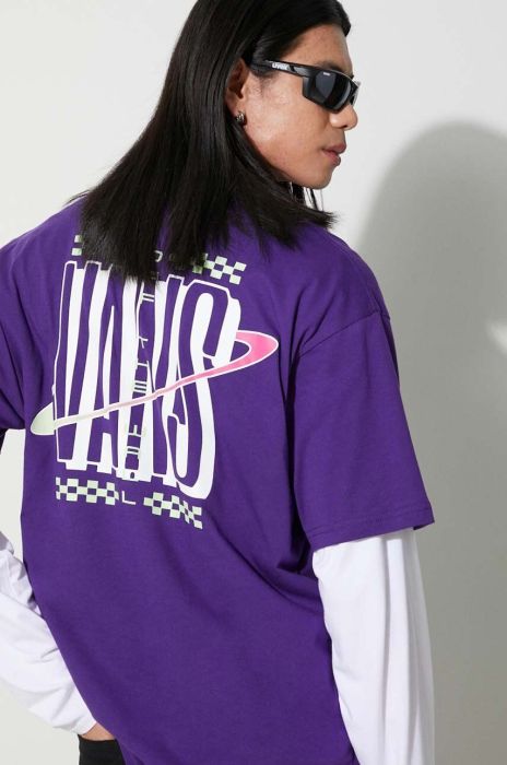 Бавовняна футболка Vans чоловічий колір фіолетовий з принтом Бавовняна футболка Vans чоловічий колір фіолетовий з принтом