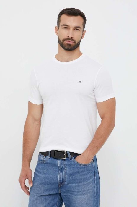 Бавовняна футболка Gant колір білий однотонний (3343065) Бавовняна футболка Gant колір білий однотонний (3343065)