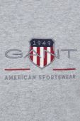 Бавовняна футболка Gant колір сірий з аплікацією