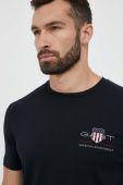 Бавовняна футболка Gant колір чорний з аплікацією (3343120) Бавовняна футболка Gant колір чорний з аплікацією (3343120)