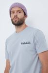 Бавовняна футболка Napapijri колір сірий з принтом (3487086)