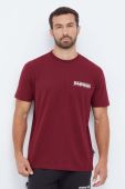 Бавовняна футболка Napapijri колір бордовий з принтом (3468212) Бавовняна футболка Napapijri колір бордовий з принтом (3468212)