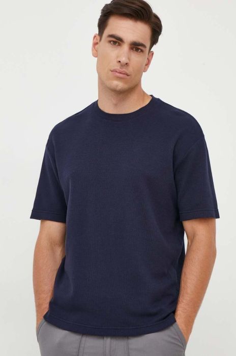 Бавовняна футболка United Colors of Benetton колір синій однотонний (3468222)