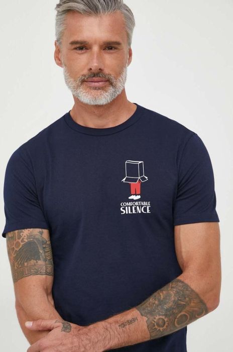 Бавовняна футболка United Colors of Benetton колір синій з принтом (3412135) Бавовняна футболка United Colors of Benetton колір синій з принтом (3412135)