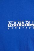 Бавовняна футболка Napapijri з принтом колір блакитний Бавовняна футболка Napapijri з принтом колір блакитний