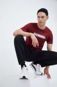 Бавовняна футболка Hummel колір бордовий з принтом