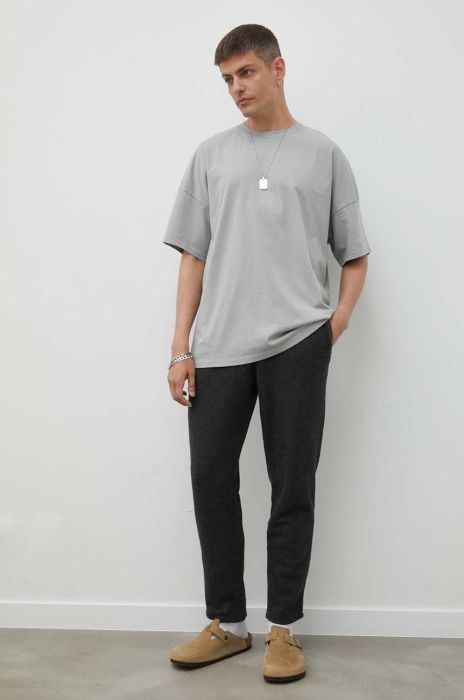 Бавовняна футболка American Vintage колір сірий однотонний (3339430)