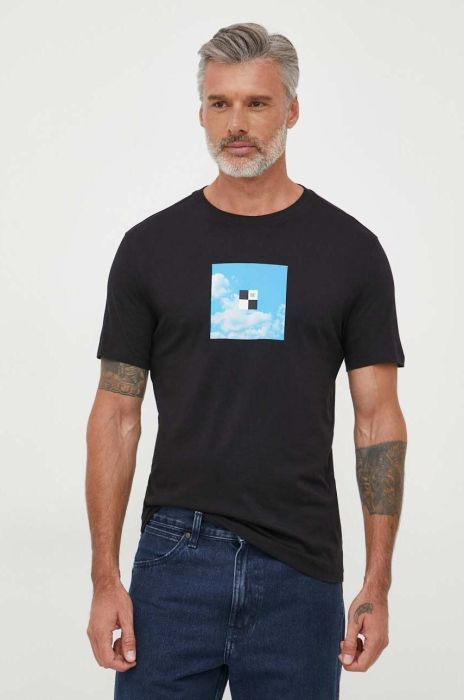 Бавовняна футболка United Colors of Benetton колір чорний з принтом (3405164) Бавовняна футболка United Colors of Benetton колір чорний з принтом (3405164)