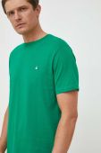 Бавовняна футболка United Colors of Benetton колір зелений однотонний (3373820)