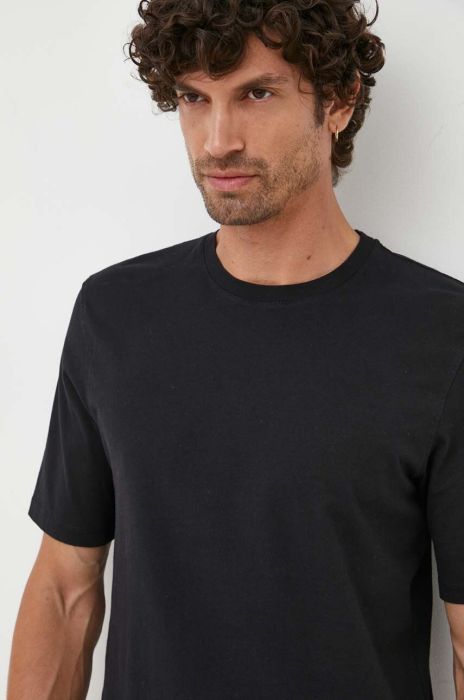 Бавовняна футболка Sisley колір чорний однотонний (3444020) Бавовняна футболка Sisley колір чорний однотонний (3444020)