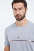 Футболка лаунж BOSS колір сірий з принтом Футболка лаунж BOSS колір сірий з принтом