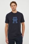 Бавовняна футболка Tommy Hilfiger колір синій з аплікацією (3578684)