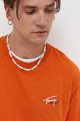 Бавовняна футболка Tommy Jeans колір помаранчевий з принтом