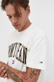 Бавовняна футболка Tommy Jeans колір бежевий з принтом (3543036) Бавовняна футболка Tommy Jeans колір бежевий з принтом (3543036)