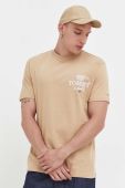 Бавовняна футболка Tommy Jeans колір бежевий з аплікацією (3534942)
