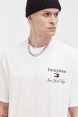 Бавовняна футболка Tommy Jeans колір бежевий з аплікацією (3558911) Бавовняна футболка Tommy Jeans колір бежевий з аплікацією (3558911)