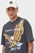Бавовняна футболка Tommy Jeans чоловічий колір сірий з принтом (3633694) Бавовняна футболка Tommy Jeans чоловічий колір сірий з принтом (3633694)