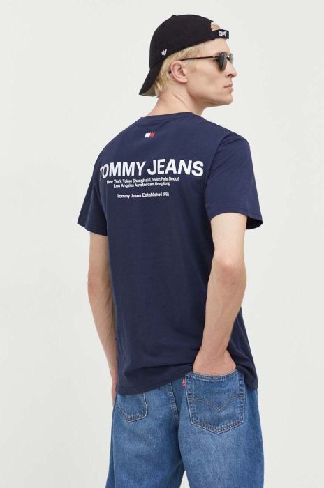 Бавовняна футболка Tommy Jeans колір синій з принтом (3558962) Бавовняна футболка Tommy Jeans колір синій з принтом (3558962)