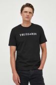 Бавовняна футболка Trussardi колір чорний з принтом (3370688)
