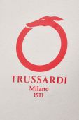 Бавовняна футболка Trussardi колір бежевий з принтом Бавовняна футболка Trussardi колір бежевий з принтом
