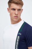 Футболка Lacoste чоловічий колір білий візерунок Футболка Lacoste чоловічий колір білий візерунок