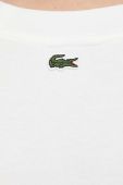 Бавовняна футболка Lacoste колір білий з аплікацією Бавовняна футболка Lacoste колір білий з аплікацією