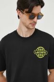 Бавовняна футболка Lacoste колір чорний з принтом (3539098) Бавовняна футболка Lacoste колір чорний з принтом (3539098)