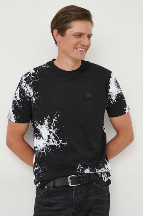 Бавовняна футболка PLEIN SPORT колір чорний з принтом (3375566) Бавовняна футболка PLEIN SPORT колір чорний з принтом (3375566)