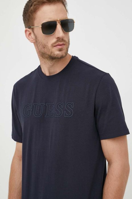 Футболка Guess чоловічий колір синій з аплікацією (3565019) Футболка Guess чоловічий колір синій з аплікацією (3565019)
