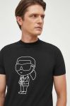 Футболка Karl Lagerfeld чоловічий колір чорний з аплікацією (3534984)