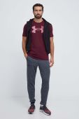 Футболка Under Armour чоловічий колір бордовий з принтом Футболка Under Armour чоловічий колір бордовий з принтом